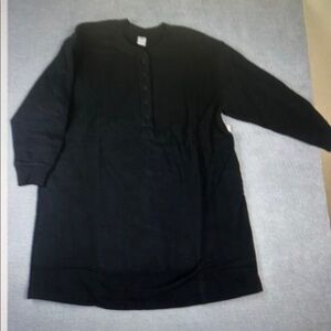 New Women's Black Henley Sweatshirt 1X Long Sleeve Cotton/Polyester